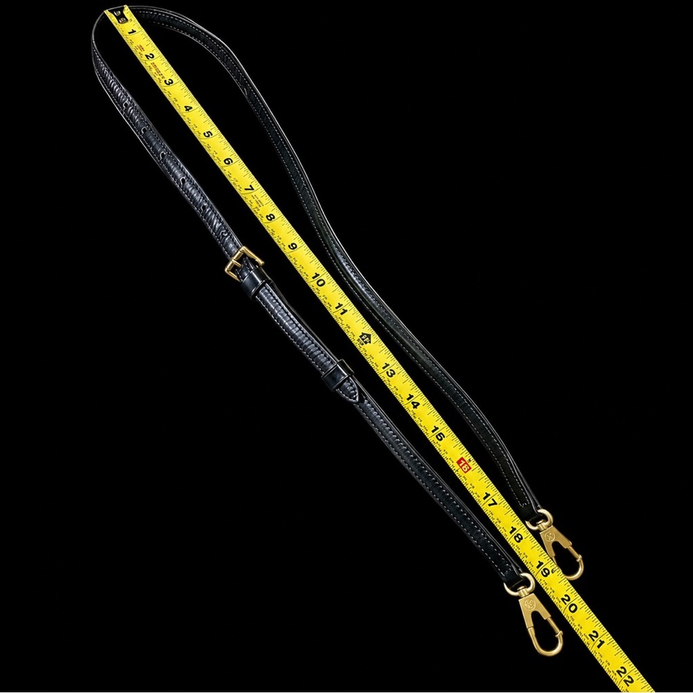 LOUIS VUITTON Adjustable Black Leather Strap with Gold Hardware - Picture 7 of 16